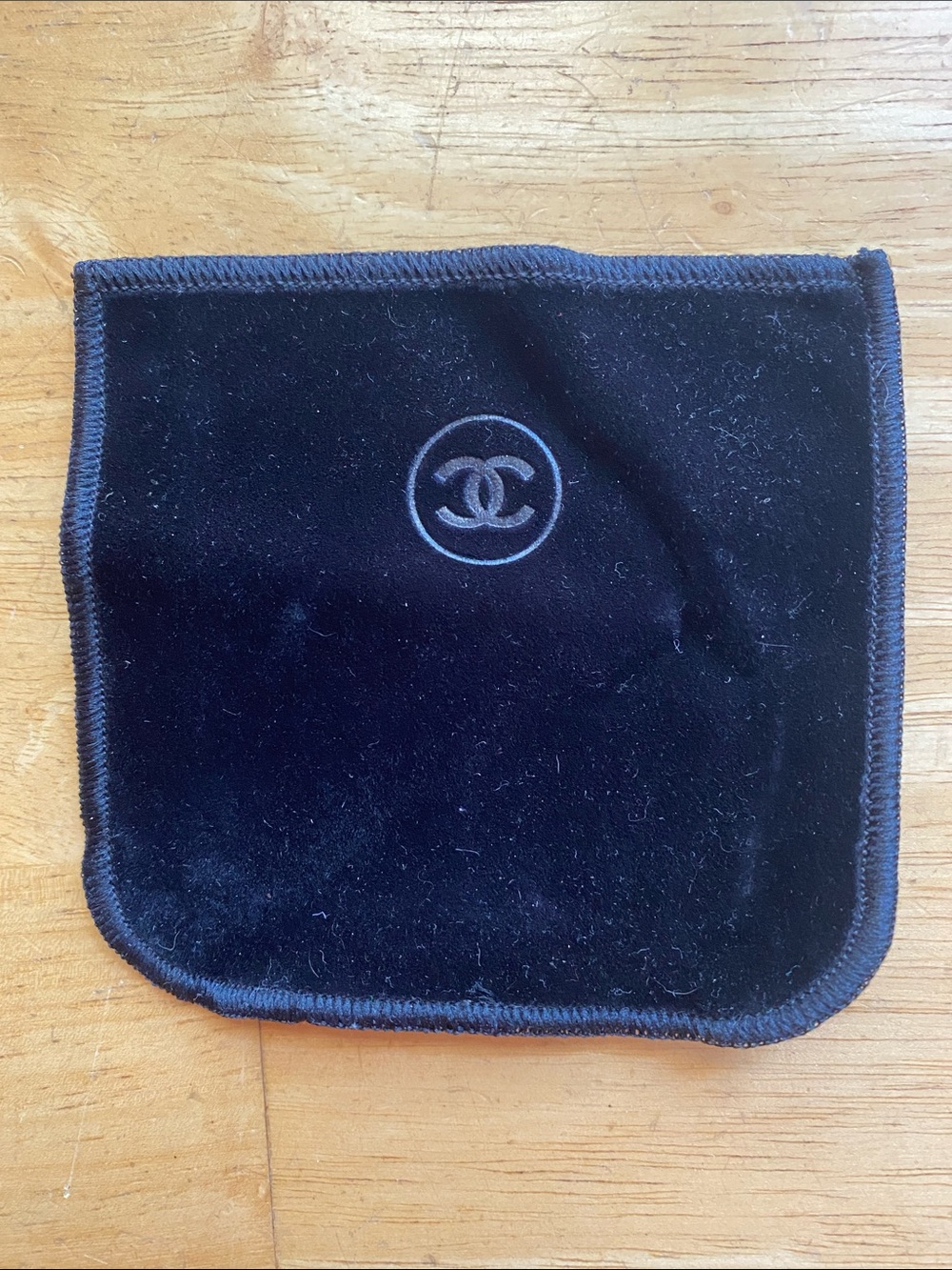 CHANEL Compact Powder Makeup Black Velvet Pouch 3.8x3.5”